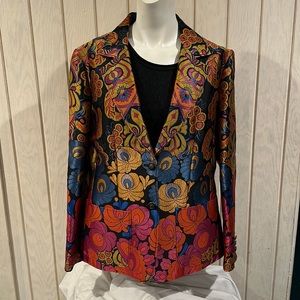 Etro Multi-Color Brocade Blazer Size: 46